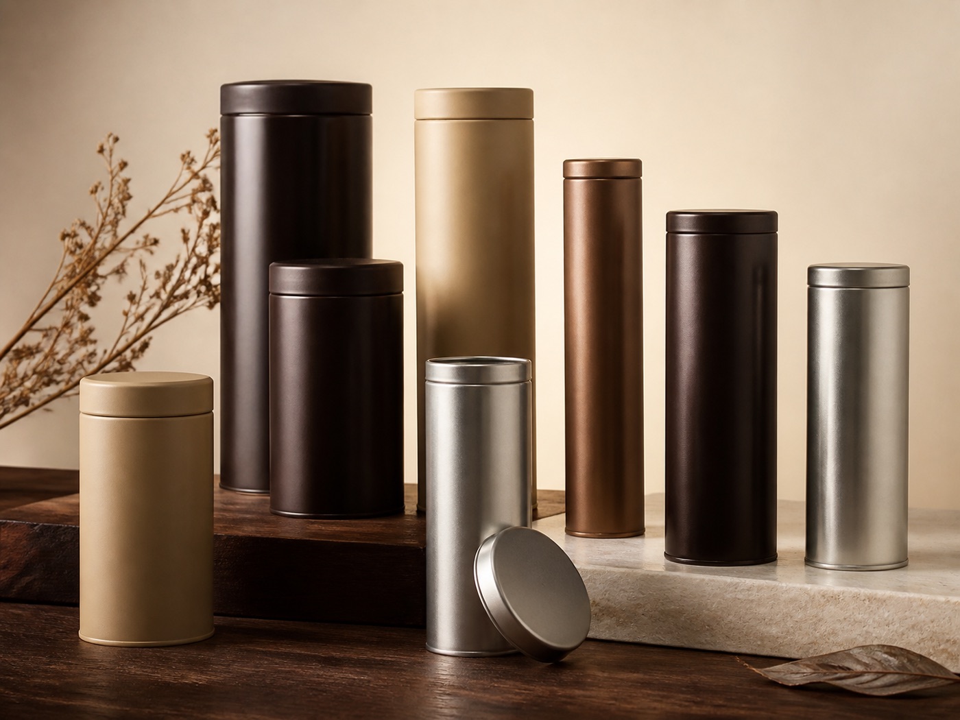 Custom Tall Tin Canisters